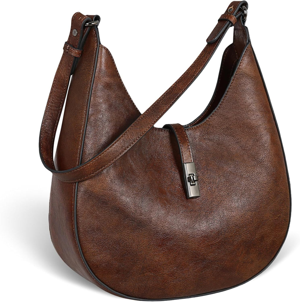 Leather Shoulder Bag Designer Crossbody Bags for Women Crescent Purse Hobo Handbags Everyday Purse