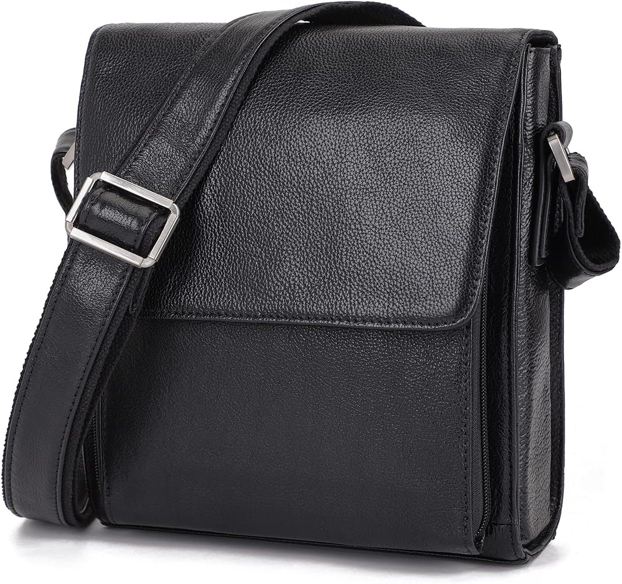 Leather Messenger Shoulder Crossbody Bag for Men Work Business Vintage Magnetic Buckle Big Capacity Adjustable straps